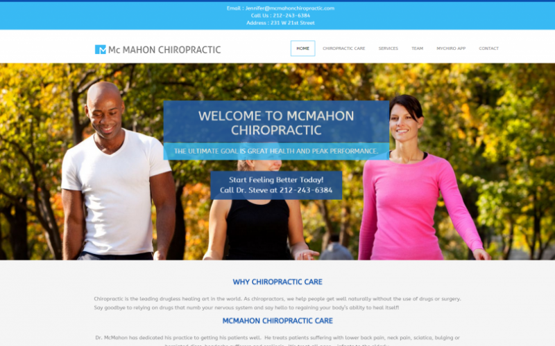 mcmahon chiropractic website